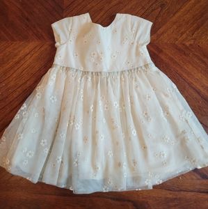 OshKosh B'gosh Dress Size 24 Months *Like New* Cream with gold